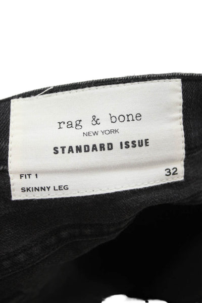 Rag & Bone Mens Skinny Jeans Black Button Fly Size 32