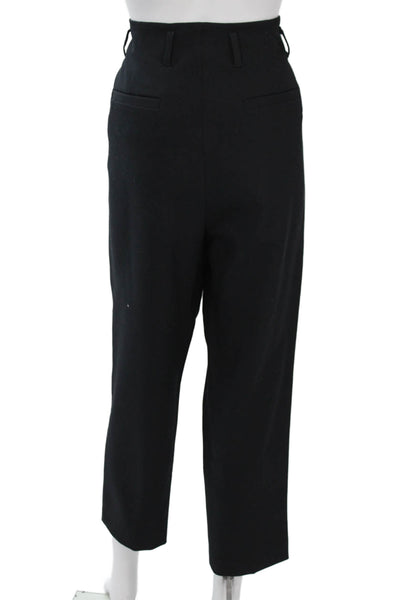 Maje Womens Ankle Cropped Dress Pants Black Polyester Hook & Eye Size 40