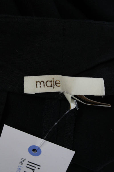 Maje Womens Ankle Cropped Dress Pants Black Polyester Hook & Eye Size 40