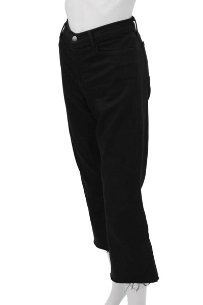 J Brand Women Cropped Black Mid Rise Jeans Size 29
