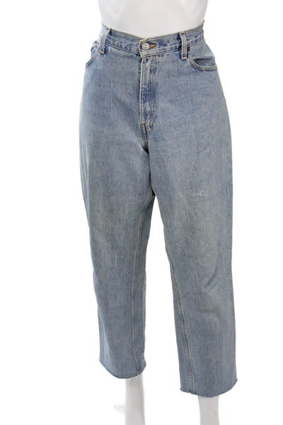 Levis Womens Cropped Tapered Jeans Light Blue High Rise 28 Inseam Size 10