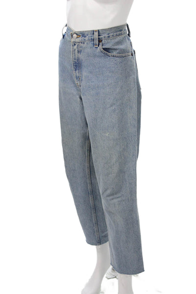 Levis Womens Cropped Tapered Jeans Light Blue High Rise 28 Inseam Size 10