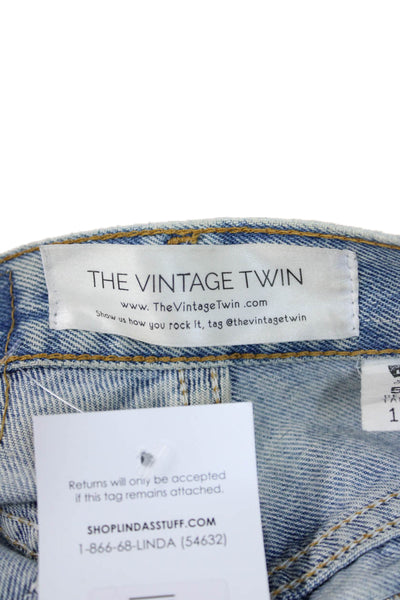 Levis Womens Cropped Tapered Jeans Light Blue High Rise 28 Inseam Size 10