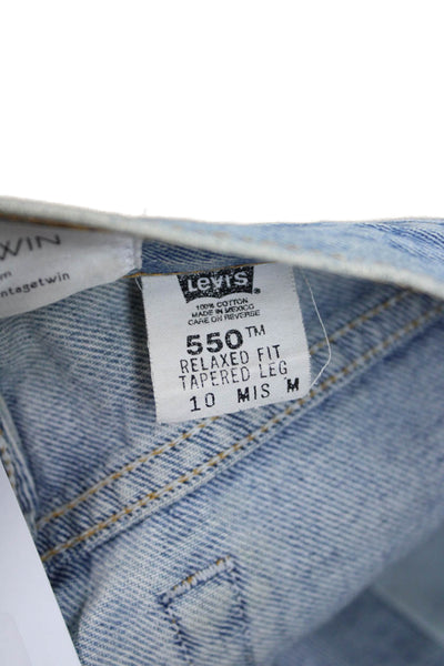 Levis Womens Cropped Tapered Jeans Light Blue High Rise 28 Inseam Size 10