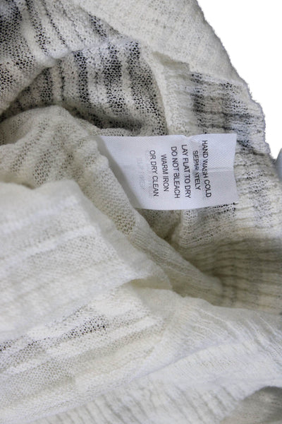 Wilt Womens Pullover Sweater White Crew Neck Long Sleeve Linen Blend Size L