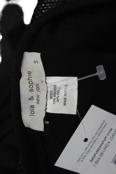 Lola & Sophie Women Basic V-Neck Black Sweater Long Sleeve Size S