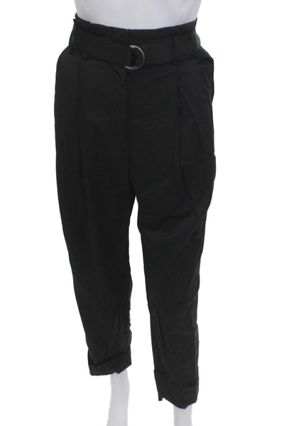 Elizabeth & James Women Paperbag Dress Pants Black Buckle Size 8