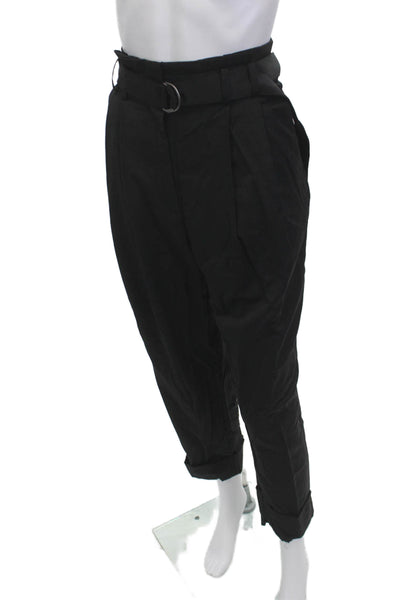 Elizabeth & James Women Paperbag Dress Pants Black Buckle Size 8
