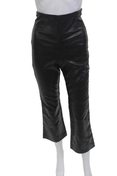 Wilfred Women Cropped Biker Pants Black 100% Polyurethane Zip Inseam 28 Size 00