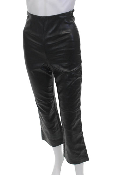 Wilfred Women Cropped Biker Pants Black 100% Polyurethane Zip Inseam 28 Size 00