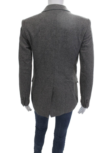 Babaton Womens Gray Herringbone Wool Blazer Size 00 Petite