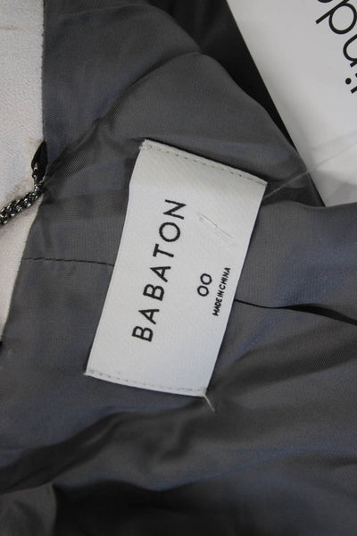 Babaton Womens Gray Herringbone Wool Blazer Size 00 Petite