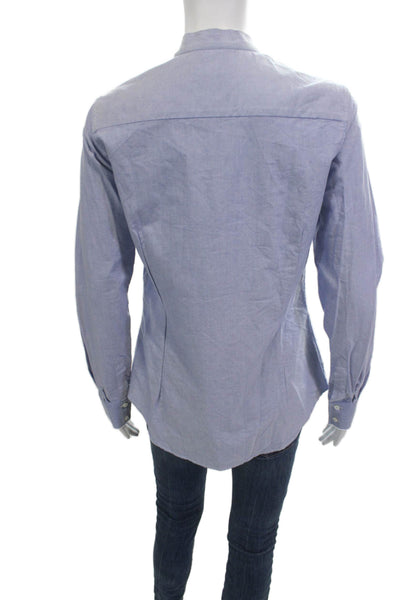 Barneys New York Womens Light Blue Cotton Button-Up Long Sleeve Top Size 38