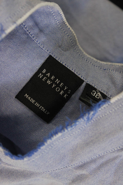 Barneys New York Womens Light Blue Cotton Button-Up Long Sleeve Top Size 38