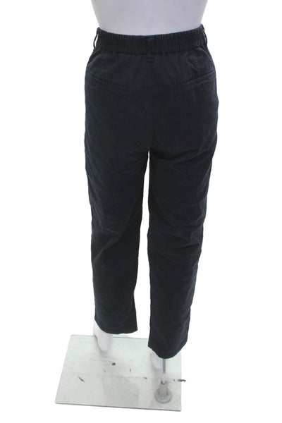 Frame Womens Cropped Dark Blue Button Stretch Pants 27in Inseam Size 30