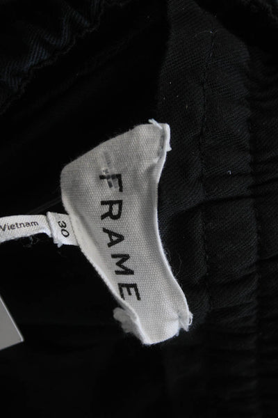 Frame Womens Cropped Dark Blue Button Stretch Pants 27in Inseam Size 30