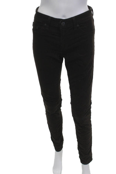 AG Women Designer Black Jeggings 98% Cotton Button Size 29