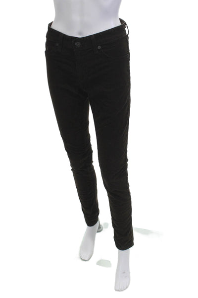 AG Women Designer Black Jeggings 98% Cotton Button Size 29