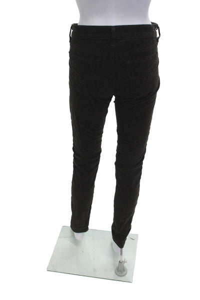 AG Women Designer Black Jeggings 98% Cotton Button Size 29
