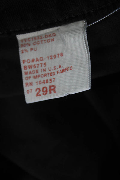 AG Women Designer Black Jeggings 98% Cotton Button Size 29