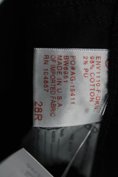 AG Womens Cropped Ankle Pants Black Button Size 28