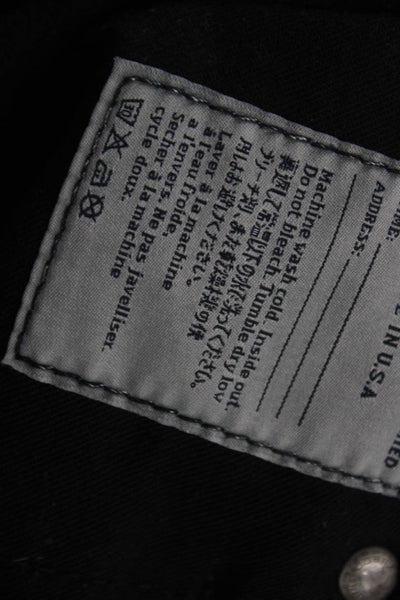 AG Womens Cropped Ankle Pants Black Button Size 28