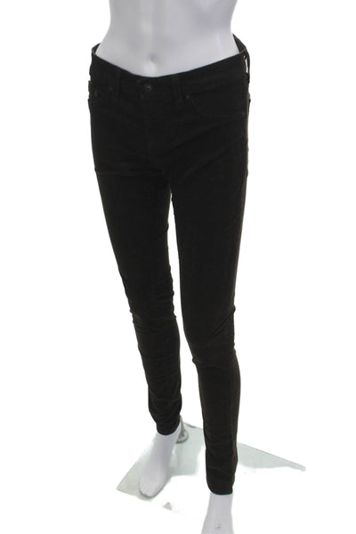 AG Women Black Jegging Pants 98% Cotton Button Size 27