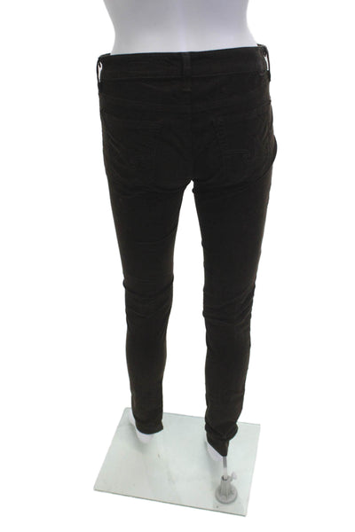 AG Women Black Jegging Pants 98% Cotton Button Size 27