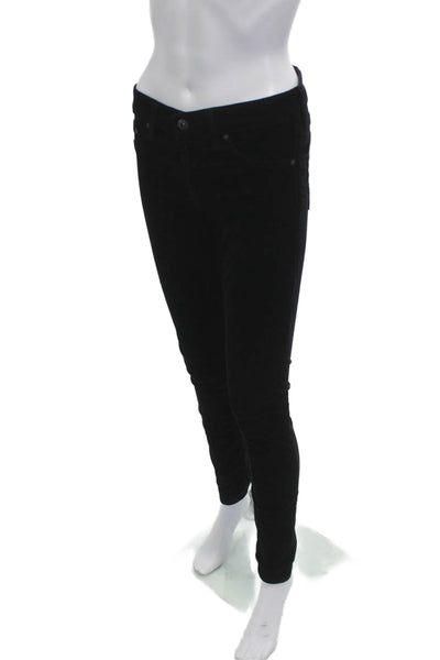 AG Womens Skinny Jeans Black Button Fly 98% Cotton Size 27