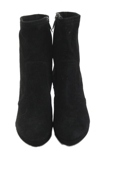 Aquatalia Womens Suede Zip Up Reyna Ankle Boots Black Size 8 Medium