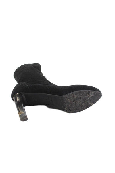 Aquatalia Womens Suede Zip Up Reyna Ankle Boots Black Size 8 Medium