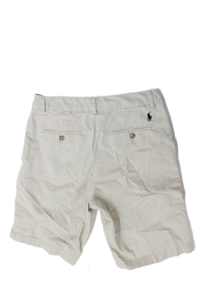 Polo Ralph Lauren Boys Flat Front Button Waist Chino Shorts Beige Size 16