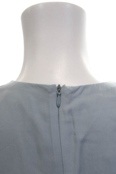1 State Womens Fit & Flare Mini Dress Light Blue V Neck Short Sleeve Size S
