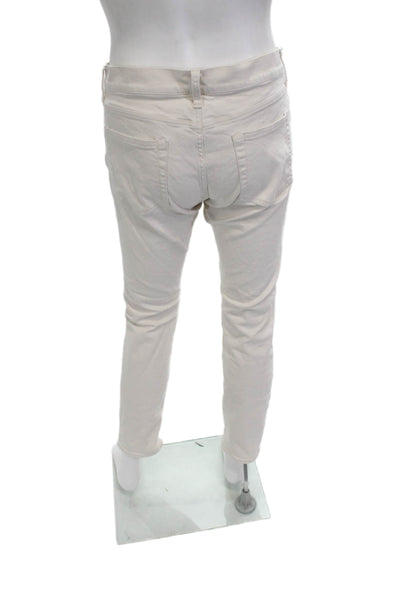 J Crew Mens White Skinny Ankle Jeans Button Fly Size 32