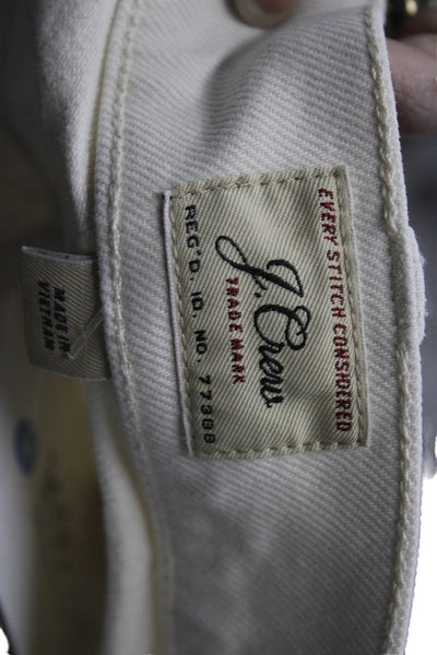 J Crew Mens White Skinny Ankle Jeans Button Fly Size 32