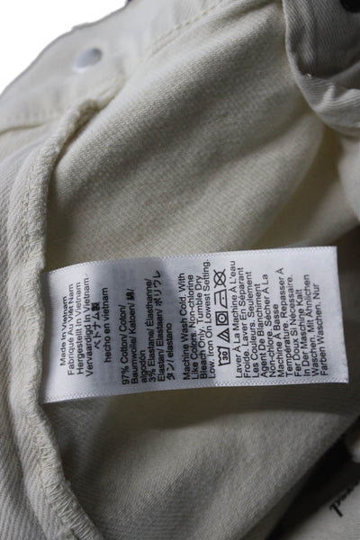 J Crew Mens White Skinny Ankle Jeans Button Fly Size 32