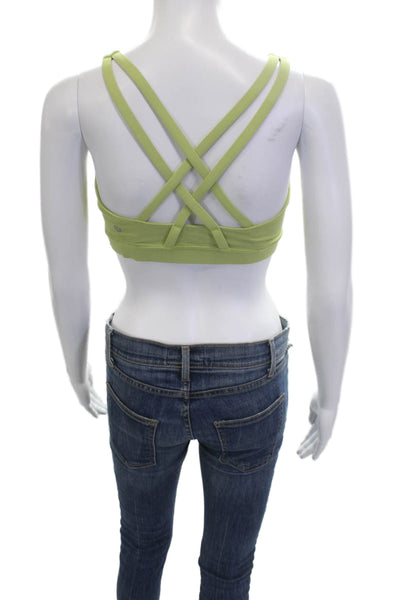 Lululemon Womens Strappy Back Sports Bra Green Size 8