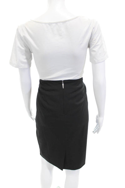 Prabal Gurung Womens Straight Pencil Skirt Black Wool Size 10