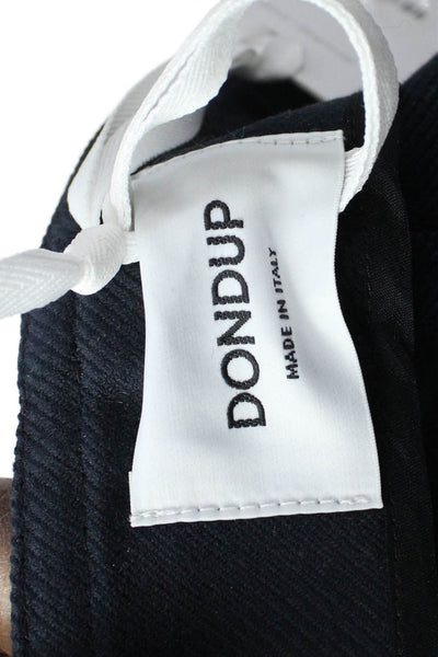 Dondup Womens Dark Blue A-Line Knee Length Skirt 98% Cotton 2% PU Size 42