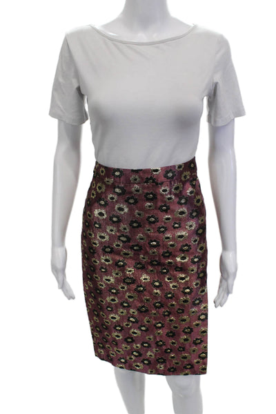 J Crew Collection Womens Pink Floral Pencil Skirt Juniors Size 6