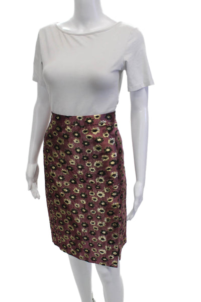 J Crew Collection Womens Pink Floral Pencil Skirt Juniors Size 6