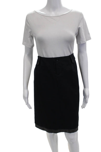 Ports 1961 Womens Pencil Skirt Black Cotton Blend Size 8