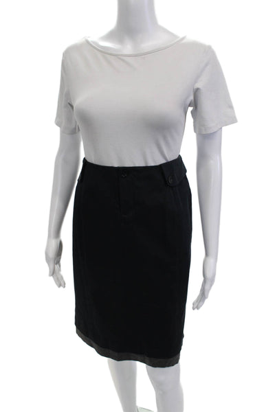 Ports 1961 Womens Pencil Skirt Black Cotton Blend Size 8