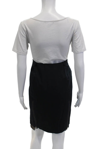 Ports 1961 Womens Pencil Skirt Black Cotton Blend Size 8