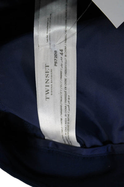 Twinset Womens Ankle Dress Pants Dark Blue Wool Blend Size 44
