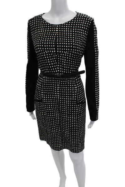 Jason Wu Womens Black Wool Sheath Dress Knee Length Long Sleeve Buckle Size S