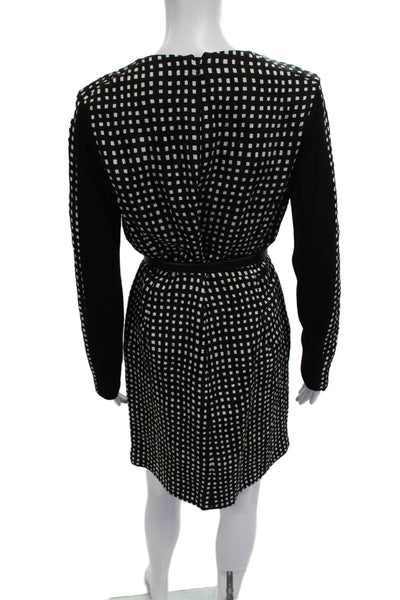 Jason Wu Womens Black Wool Sheath Dress Knee Length Long Sleeve Buckle Size S