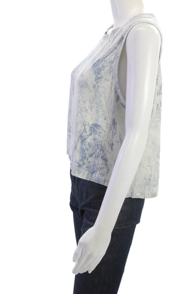 Lululemon Womens Cropped Tank White Crew Neck Nylon Sleeveless Size 6