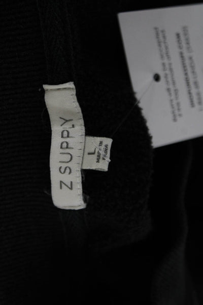 Z Supply Womens Pullover Sweatshirt Black Size L
