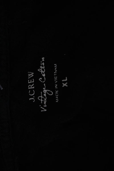 J Crew Womens V-Neck Short Sleeve Basic T-Shirt Black 100% Cotton Size XL